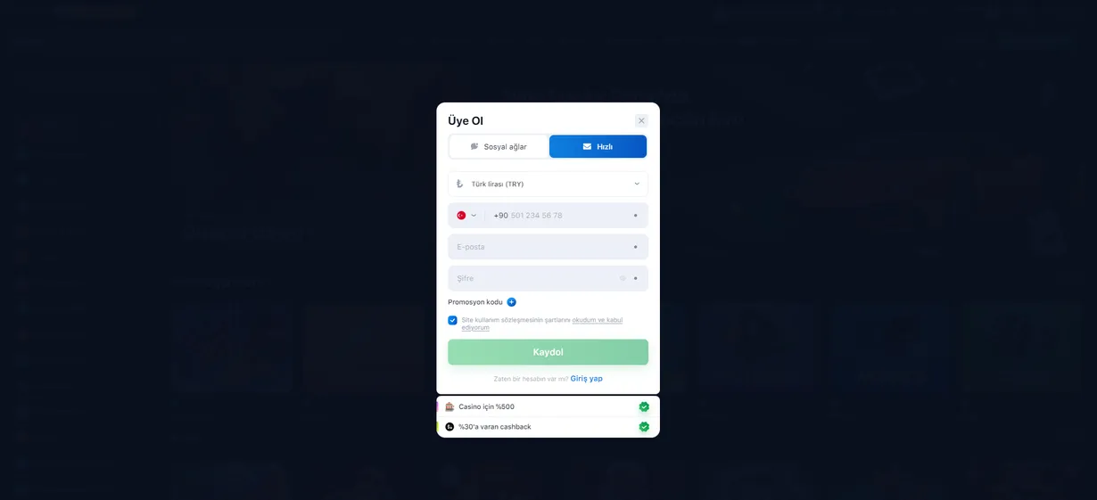 1win app kayıt
